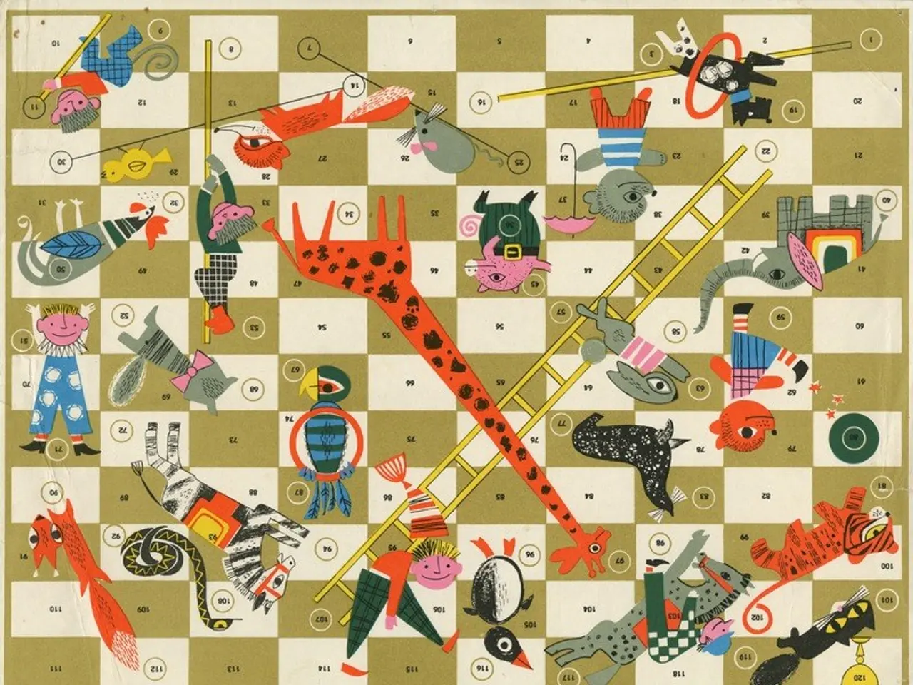 L'immagine mostra un gioco da tavolo con una varietà di animali, tra cui una giraffa, una scimmia,...