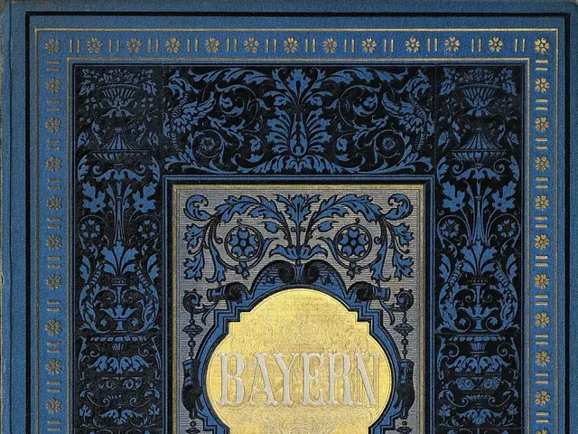 L'immagine mostra un libro blu e oro con la parola "Bayern" scritta sopra. La copertina del libro è...