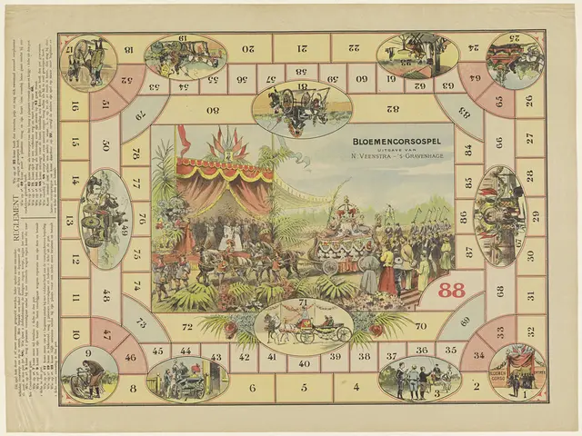 L'immagine mostra un gioco da tavolo con un'immagine di un circo. La tavola è piena di numeri e...