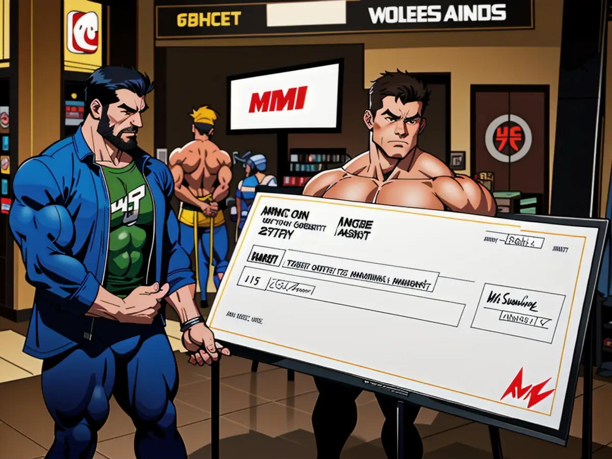 Michael Vricella, direttore del casinò VIP di BetMGM, consegna un assegno finto tradizionale a...