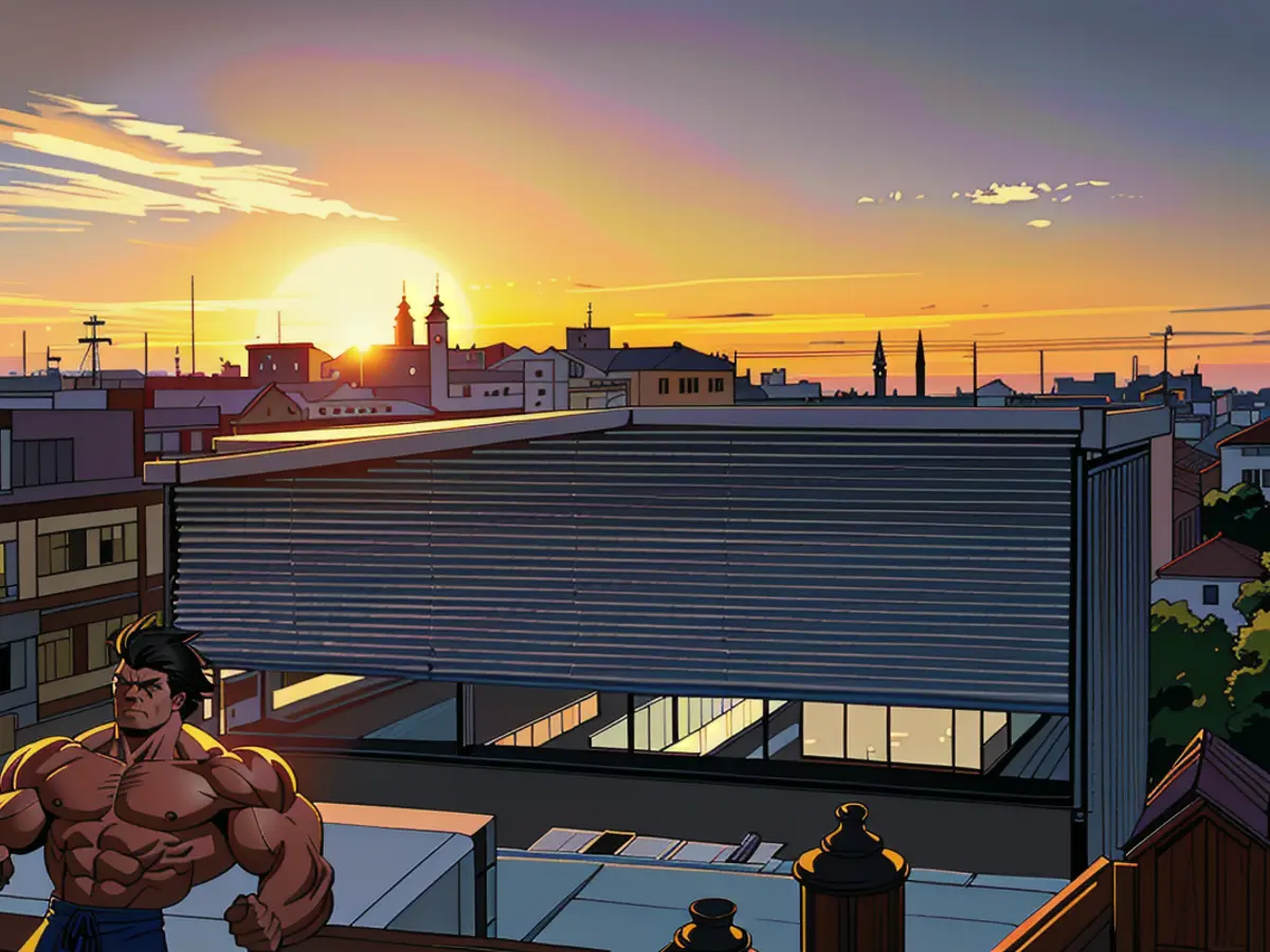 Il sole tramonta oltre la sede di Stats Perform ad Aveiro, Portogallo; gli sospetti casi di impiego...