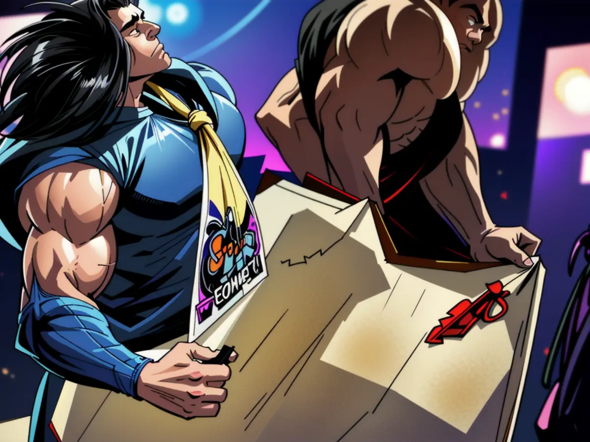 L'IA crea un'immagine di una gonzo dei cocktail che distribuisce denaro da una bottiglia di...